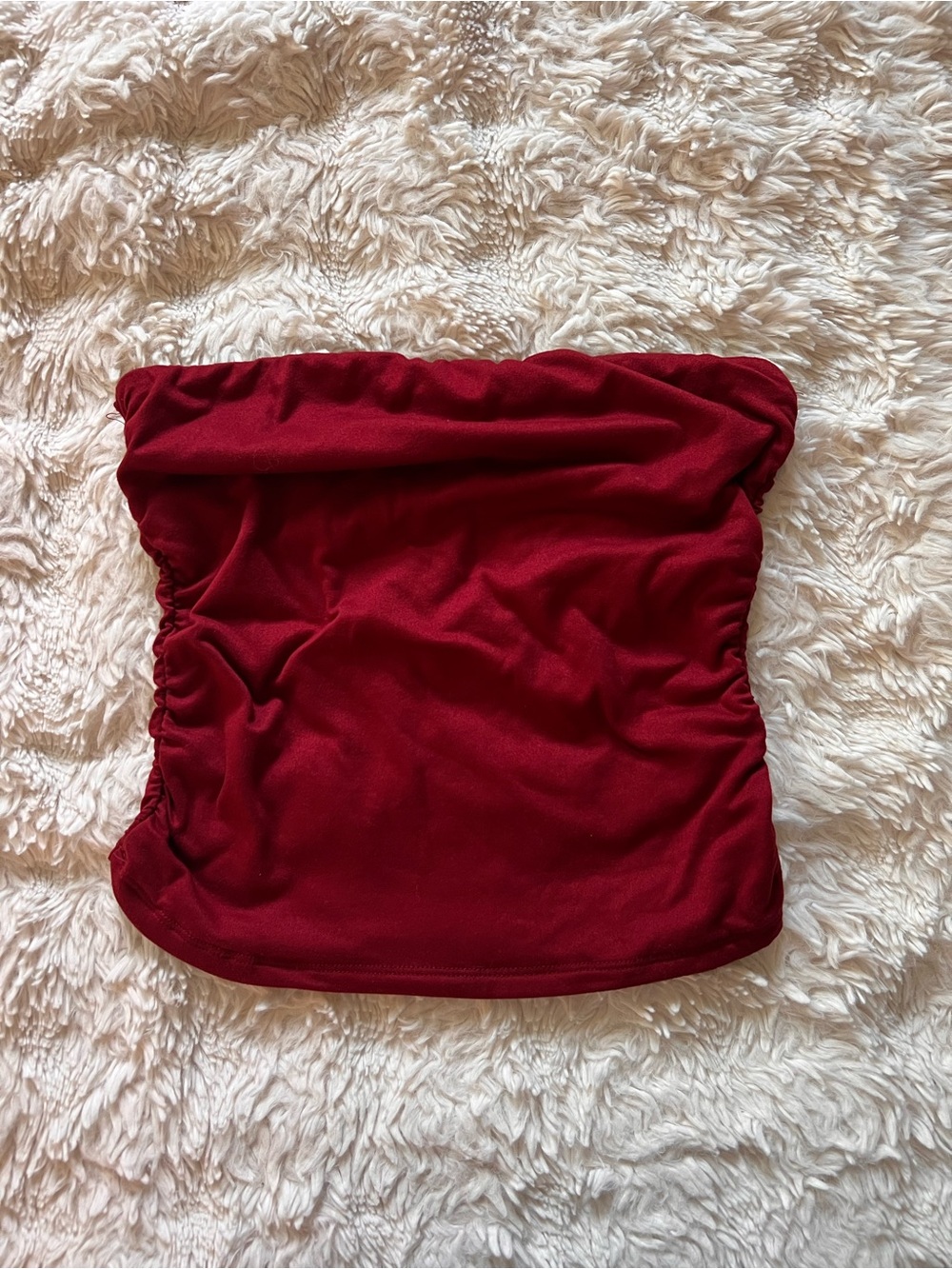 Red Burgundy Maroon Strapless Tube Top
